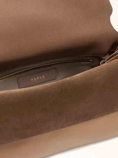 Furla Medium Domus Leather Shoulder-bag In Brown