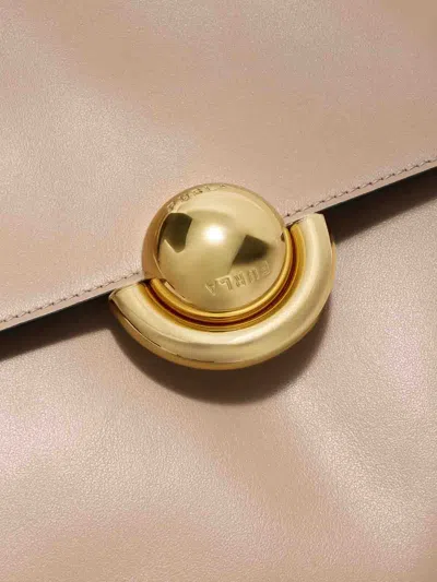 Furla Domus M Structured Neutral Leather Shoulder Bag In Neutral