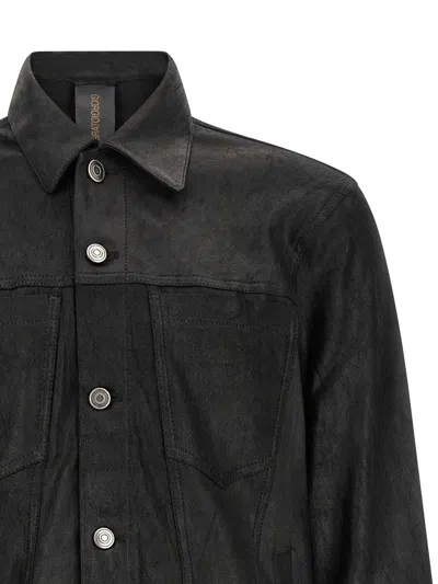 Giorgio Brato Black Solid Shirt Collar Jacket In Multi