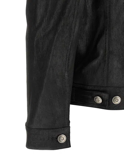 Giorgio Brato Black Solid Shirt Collar Jacket In Multi