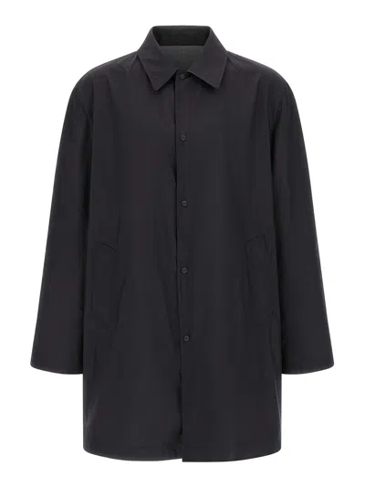 Herno Reversible Flight Line Jacket Long Cut In Gray