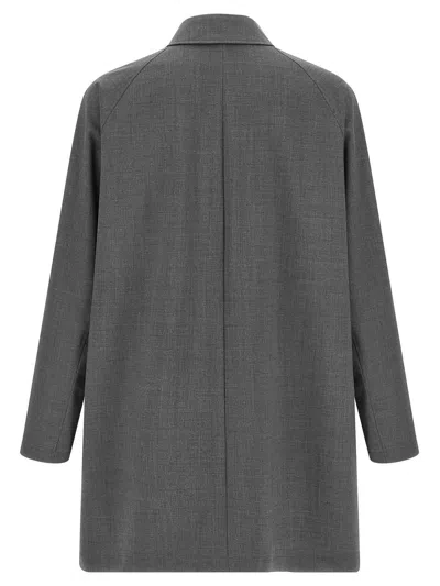 Herno Reversible Flight Line Jacket Long Cut In Gray