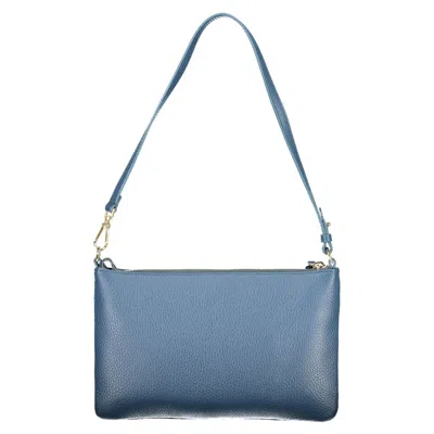 Coccinelle Leather Shoulder Bag Removable Handle Strap In Blue