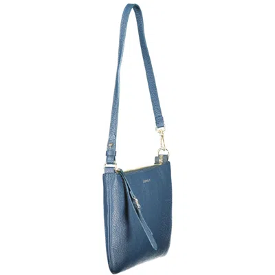 Coccinelle Leather Shoulder Bag Removable Handle Strap In Blue