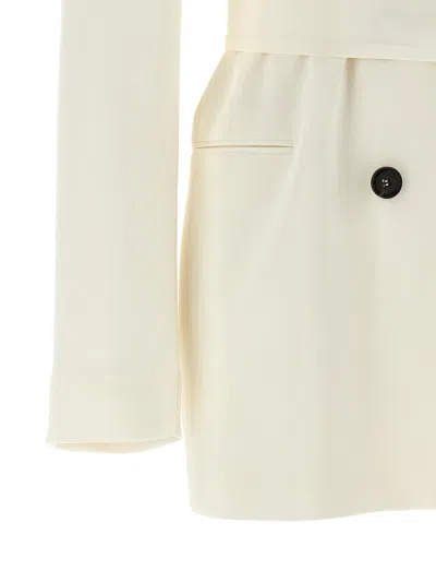 Kiton Silk Blazer In White