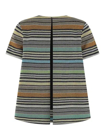 Missoni Multicolour Crew Neck Stripes T-shirt In Multi