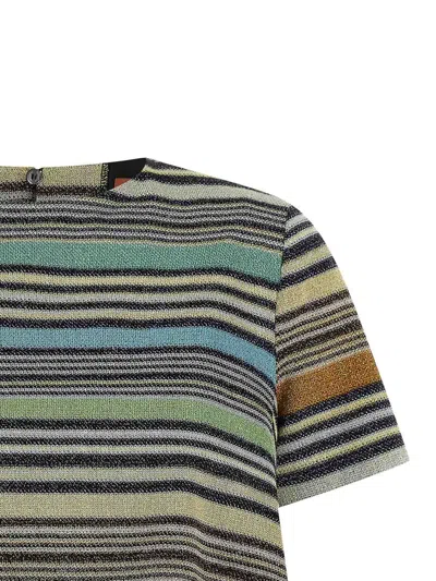 Missoni Multicolour Crew Neck Stripes T-shirt In Multi