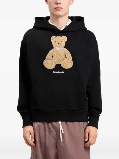 Palm Angels Black Graphic Hood Sweatshirt