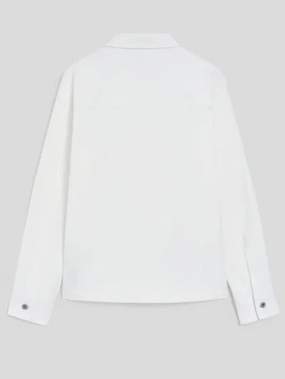 Pence Tommy Button-front Shirt Jacket In White