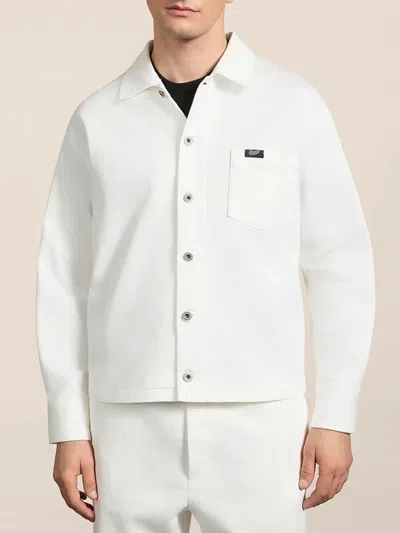 Pence Tommy Button-front Shirt Jacket In White