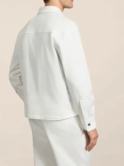 Pence Tommy Button-front Shirt Jacket In White