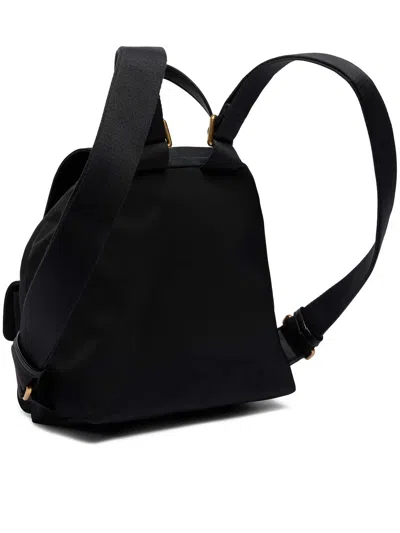 Pinko City Backpack Adjustable Straps Front Pockets Handle In Black