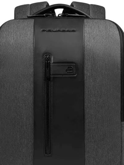 Piquadro Backpack Front Zip Pocket Top Handle In Black