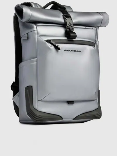 Piquadro Fabric Roll-top Backpack In Gray