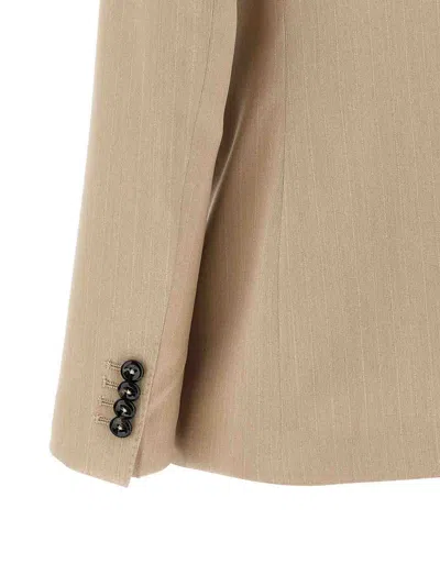 Tagliatore Double-breasted Blazer In Neutral