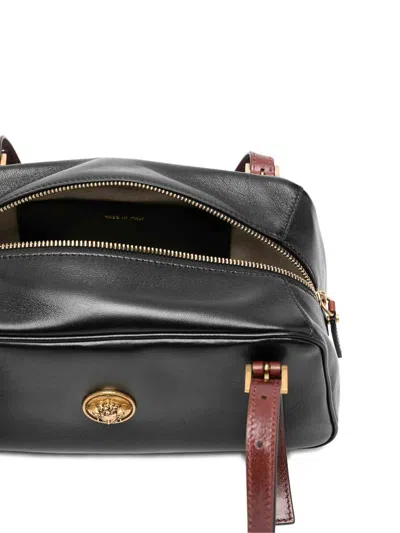 Versace Rectangular Handbag In Smooth Silk And Nylon In Black