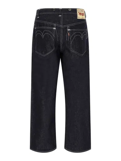Junya Watanabe Navy Blue Solid Jeans In Black