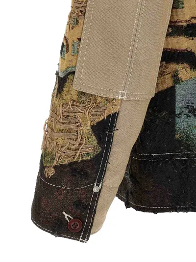 Junya Watanabe Jacquard Square Jacket Collared Patch Pockets In Multi