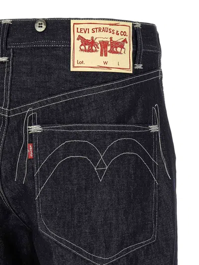 Junya Watanabe Navy Blue Solid Jeans In Black