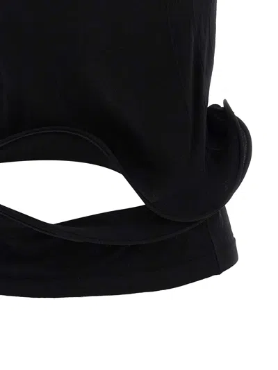 Junya Watanabe Sculptural Hem With Wire Structure T-shirt In Black