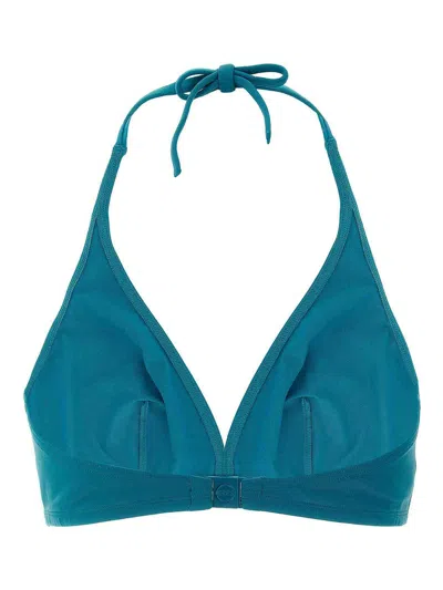 Eres Gang Triangle Drawstring Bikini Top In Blue
