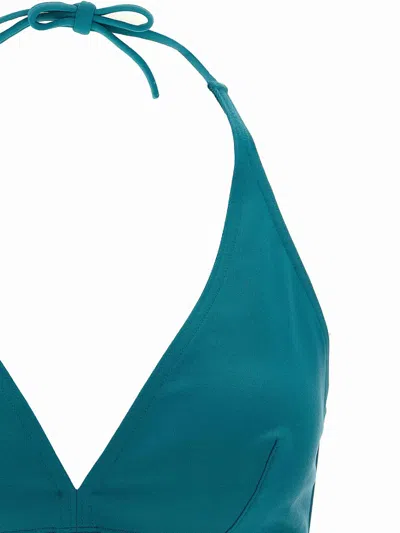 Eres Gang Triangle Drawstring Bikini Top In Blue