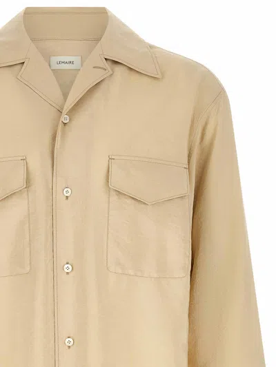 Lemaire Light Beige Solid Shirt In Neutral