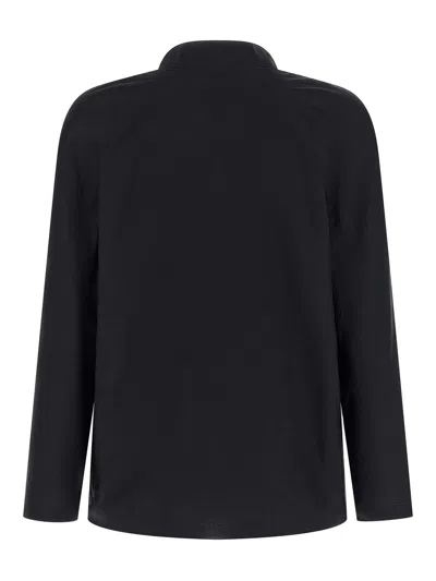 Lemaire Cotton-silk Blend With Knotted Scarf Blouse In Black