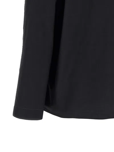 Lemaire Cotton-silk Blend With Knotted Scarf Blouse In Black