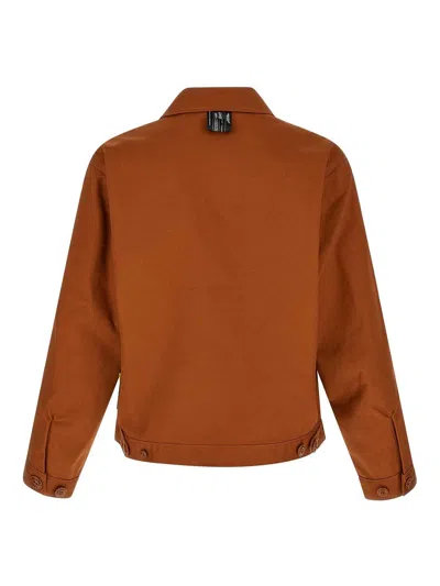 Undercover X Dickies Asymmetric-stitch Logo-patch Jacket In Multi