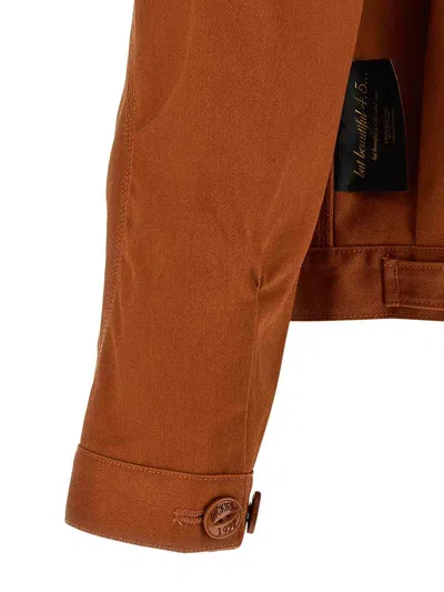 Undercover X Dickies Asymmetric-stitch Logo-patch Jacket In Multi