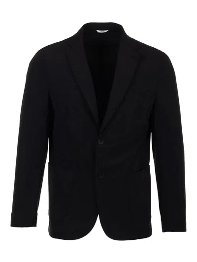 Cruna Tailored Black Notch Lapel Two-button Blazer In Black