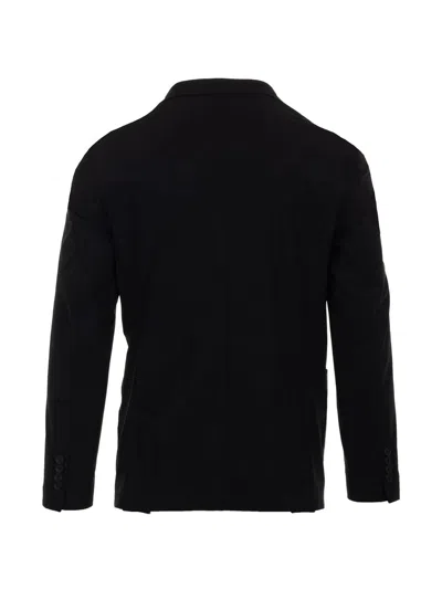 Cruna Tailored Black Notch Lapel Two-button Blazer In Black