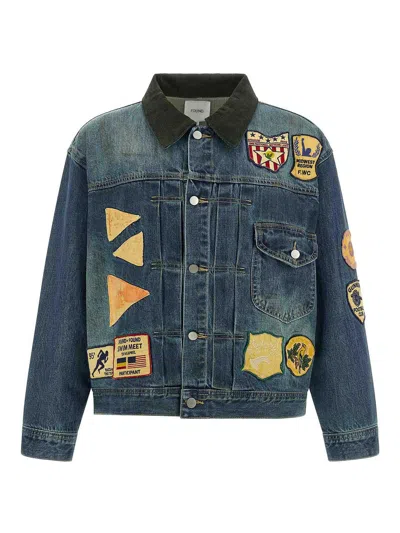 Found Patch Denim Jacket Patches Casual Jacket In Blue