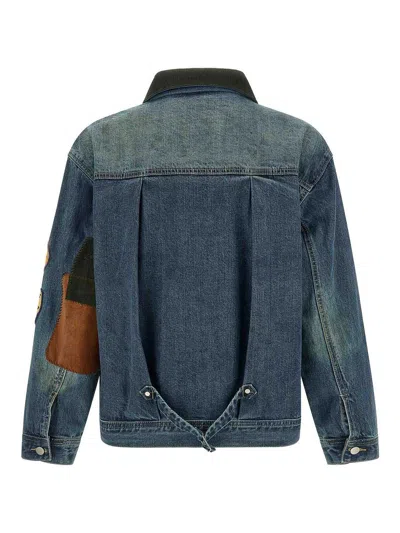 Found Patch Denim Jacket Patches Casual Jacket In Blue