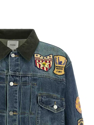 Found Patch Denim Jacket Patches Casual Jacket In Blue