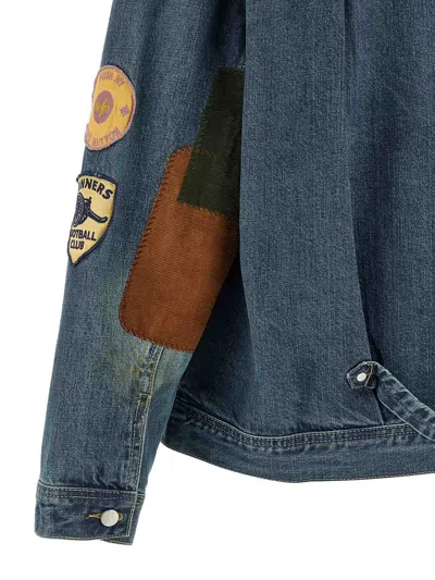 Found Patch Denim Jacket Patches Casual Jacket In Blue