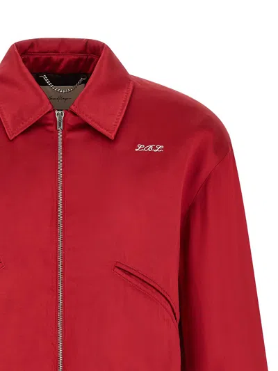 Second / Layer Aces Satin Club Puffer Jackets Red In Red