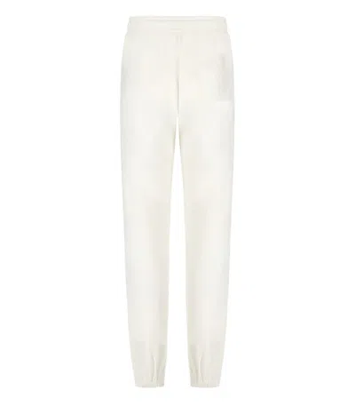 Mm Max Mara Levico White Pants In Animal Print