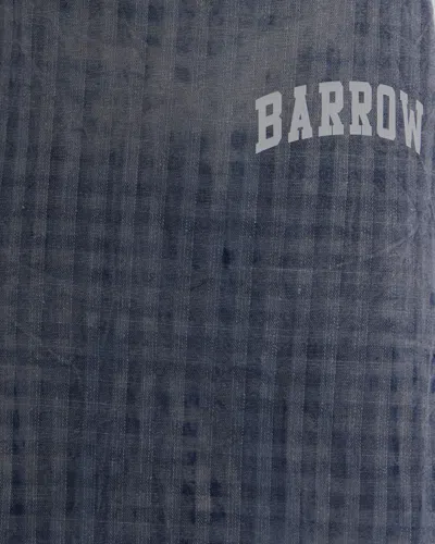 Barrow Chambray Unisex Shorts Checkered Pattern Pockets In Blue