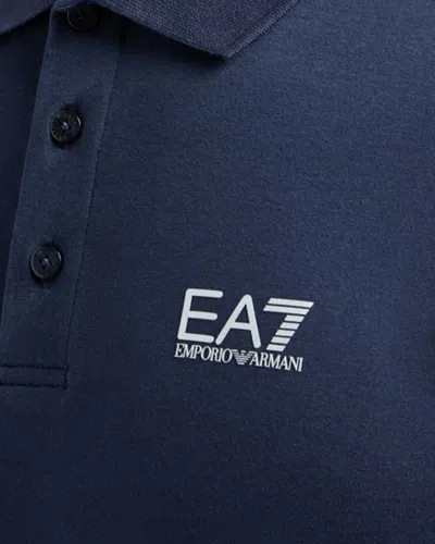 Ea7 Polo Stretch Core Identity Blue In Blue