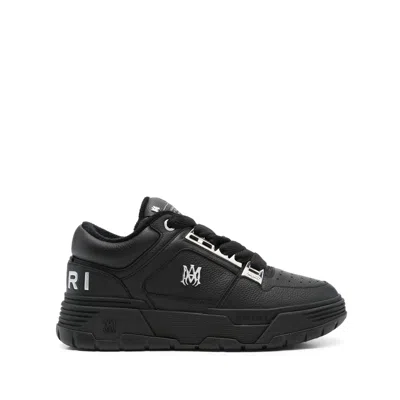 Amiri Men Black Sneakers With Logo Patch On The Side And Logo Lettering On The Rear In Leather Man In Black