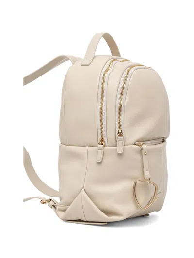 Blauer Logo-plaque Pebbled Backpack In Neutral