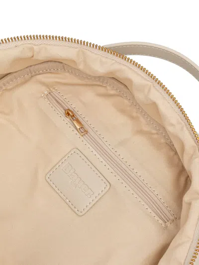 Blauer Logo-plaque Pebbled Backpack In Neutral