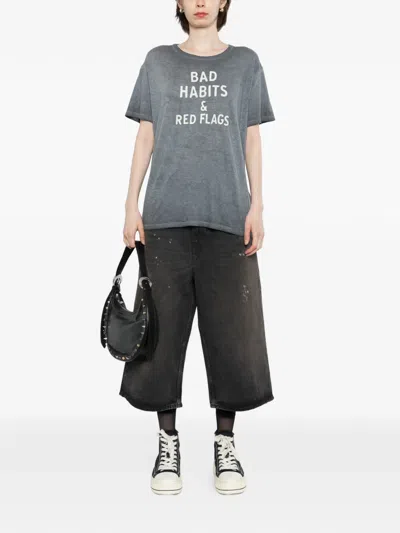 R13 Washed-effect T-shirt In Gray