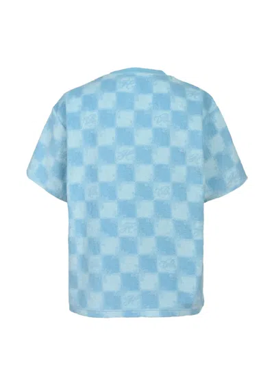 Breath Checkerboard-pattern Terry-cloth T-shirt In Blue