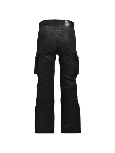 Breath Ribbed-panel Cargo Pants In Black