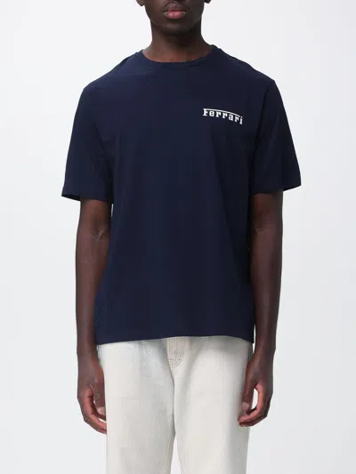 Ferrari Cotton T-shirt With  Logo In Blue