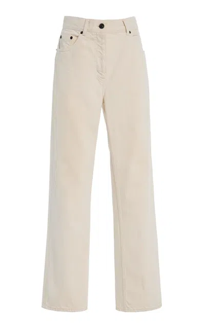 The Row Fargo Rigid High-rise Straight-leg Jeans In Neutral