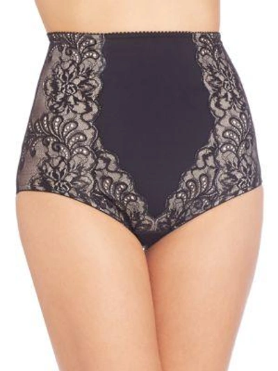 Shop Le Mystere Sophia Lace High-waist Brief In Black
